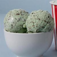 Mint Chocolate Chip Ice Cream · Creamy and speckled with chocolate chips balanced with a vibrant mint flavor.