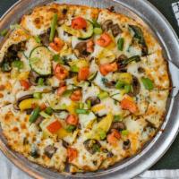 Gourmet Veggie™ (Large - 12 Slices) · 200 -280 cal /slice. Artichoke hearts, zucchini, spinach, mushrooms, tomatoes, garlic, Itali...