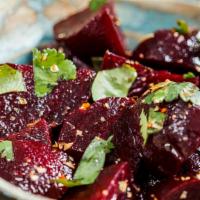 Bronc Beet Salad · Red Beets, Yellow beets, Oranges, Toasted Pine Nuts, Goat Cheese, Arugula, Citrus & Vinaigre...