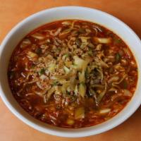 Tan Tan Men / 坦々麺  · Ground pork, Chinese pickles, cabbage and onions in hot and sour soup. Spicy Ramen.