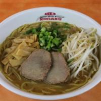 Miso Ramen / 味噌ラーメン  · Miso flavor. Comes with boiled egg, bean sprouts, green onions, bamboo shoots and fish cake ...
