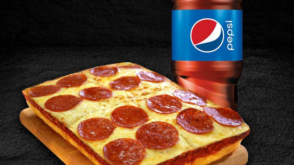 Individual Lunch Combo · One personel 1 topping pan pizza and a 20 oz. bottled of pepsi.