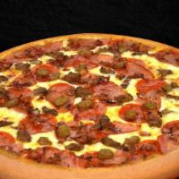 Large Piara Meat Lovers Pizza · Pepperoni, Ham, Sausage, Beef and Bacon