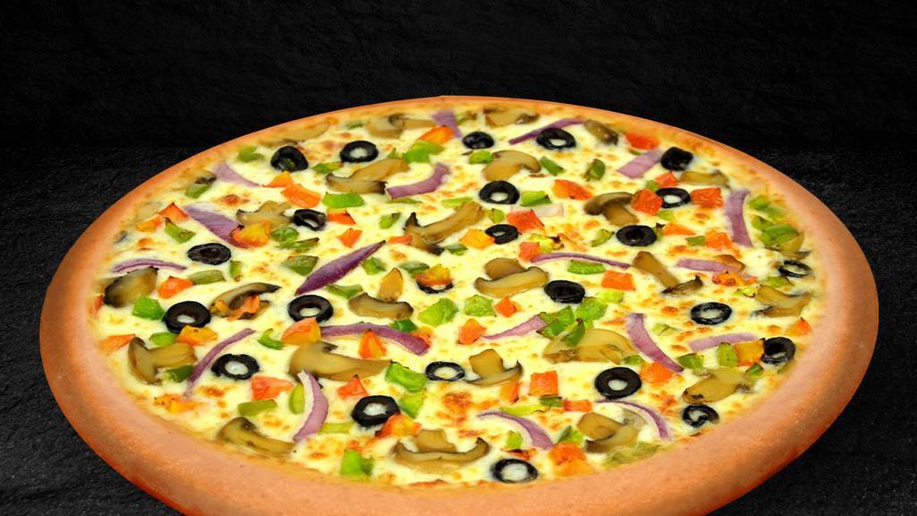 Large Piara Veggie Pizza · Mushroom, Green Pepper, Onions, Black Olives and Tomato Topped with Italian
Spices