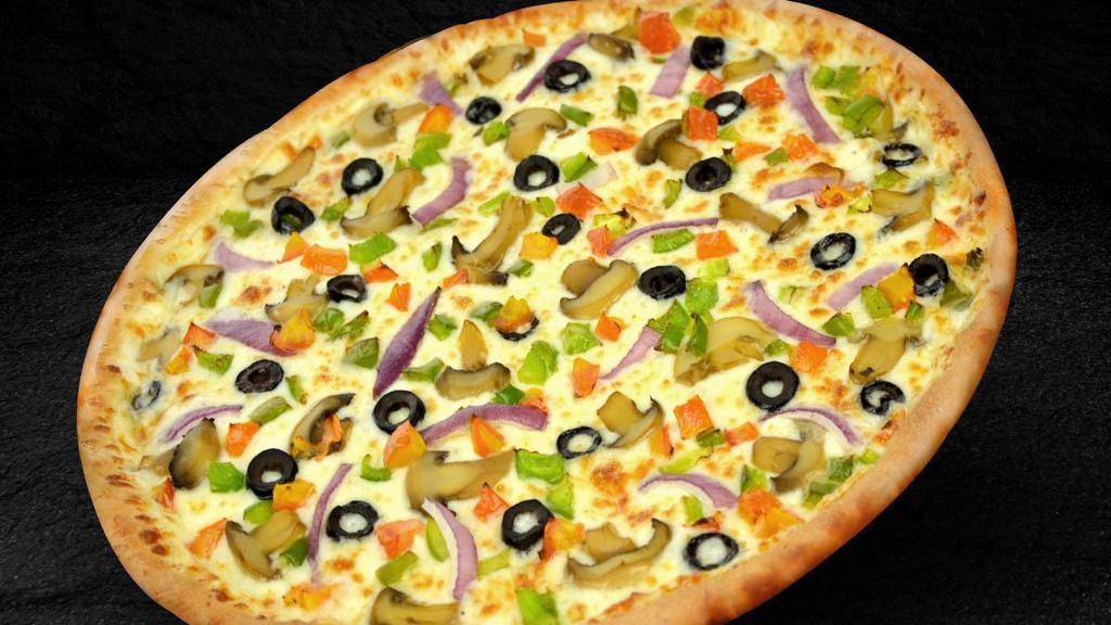 Large Thin Crust Veggie Pizza · Mushroom, Green Pepper, Onions, Black Olives and Tomato Topped with Italian
Spices