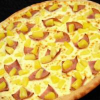 Large Thin Crust Hawaiin Pizza · Ham, Pineapple and Extra Cheese