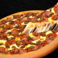 Large Stuffed Crust Meat Lovers Pizza · Pepperoni, Ham, Sausage, Beef and Bacon