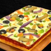 Piara Personal Pan Veggie Pizza · Mushroom, Green Pepper, Onions, Black Olives and Tomato Topped with Italian
Spices