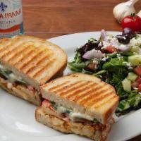 Chicken Brie · Wayne Farms Grilled Antibiotic Free Chicken, Roma Tomatoes, Fresh Basil and Brie Cheese.