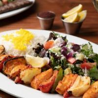 Charbroiled Chicken Shish Kabob · Charbroiled ABF (Antibiotic & Hormone Free) Chicken Tenders with a Skewer of Grilled Vegetab...