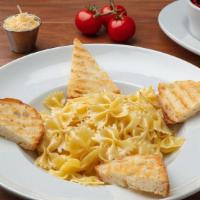 Kids Pasta With Butter · Bowtie Pasta with Butter and Sprinkled with Reggiano Parmesan Cheese. Served with Side of  B...