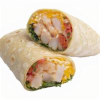 Shrimp Burrito · Grilled shrimp, lettuce, cheese, salsa fresca and special sauce