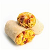 Breakfast Bacon Burrito · Bacon, egg, cheese and fries
