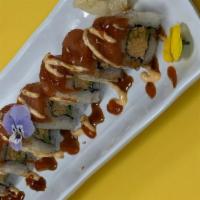 Spicy Scallop Hand Roll · Spicy scallop with sushi rice, wrapped in nori.