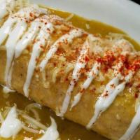 Wet Burrito · Hacienda burrito smothered with red, green or mole sauce.