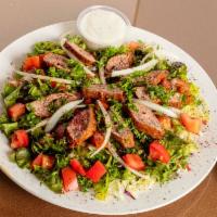 Beef Kebob With Green Salad · 