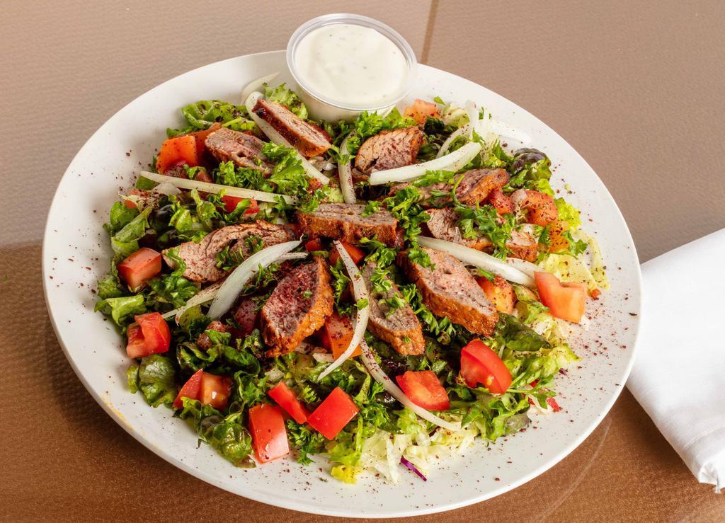 Beef Kebob With Green Salad · 