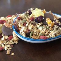 Granola Sierra (No Nuts) · Your selection of oats (Organic regular or Gluten-Free), organic honey, dried fruit mixed se...