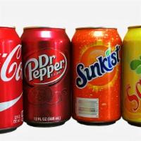 Can Soda · Coca Cola, Diet Coke,  Sprite, Squirt, Sunkist.