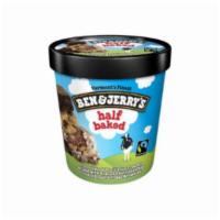 Ben & Jerry'S Half Baked (1 Pint) · A delectable dance of Chocolate Chip Cookie Dough and Chocolate Fudge Brownie. Vanilla ice c...