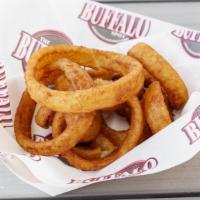 Onion Rings · Beer battered and served with dressing of your choice.