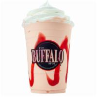 Strawberry Blast Shake · Topped with whipped cream