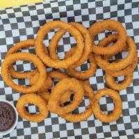Onion Rings · Served with BBQ sauce or ranch.