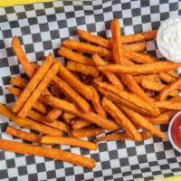 Sweet Potato Fries · Served with Ranch Dressing.