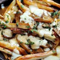 Poutine Style Fries · Housemade 'beef' gravy topped with melted cheddar.. -Gravy: Vegetable broth (better than bou...