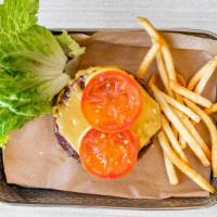 Beyond Burger · Beyond burger patty,  'cheese', lettuce, tomato, onion with house 1000 served on a potato bu...