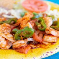 Fajitas · Choice of meat, grilled veggies (California pepper, onion, tomato, and cilantro), beans and ...