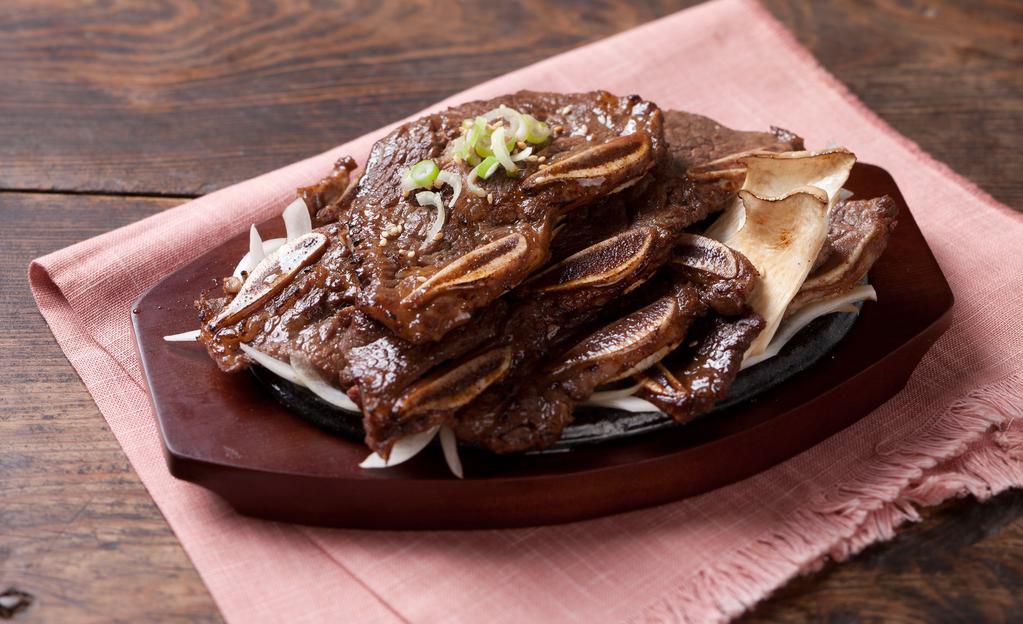 A. Galbi · Marinated beef ribs in a special house sauce.