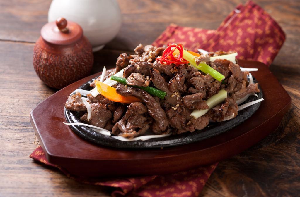 Bulgogi · Thinly sliced tender prime beef marinated with special house sauce.