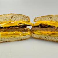 My Guy - Bacon, Sausage, Egg, And Cheese · Crispy Bacon, sausage patty, egg, and American cheese on kaiser roll.