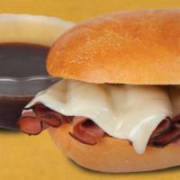 French Dip · Roast Beef, Swiss, Au Jus sauce (for dipping)