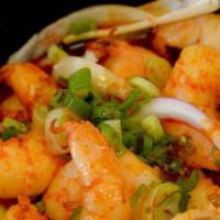Rice Clay Pot With Shrimp Clay Pot · Shrimp with house shrimp sauce. Com nieu tom kho to.