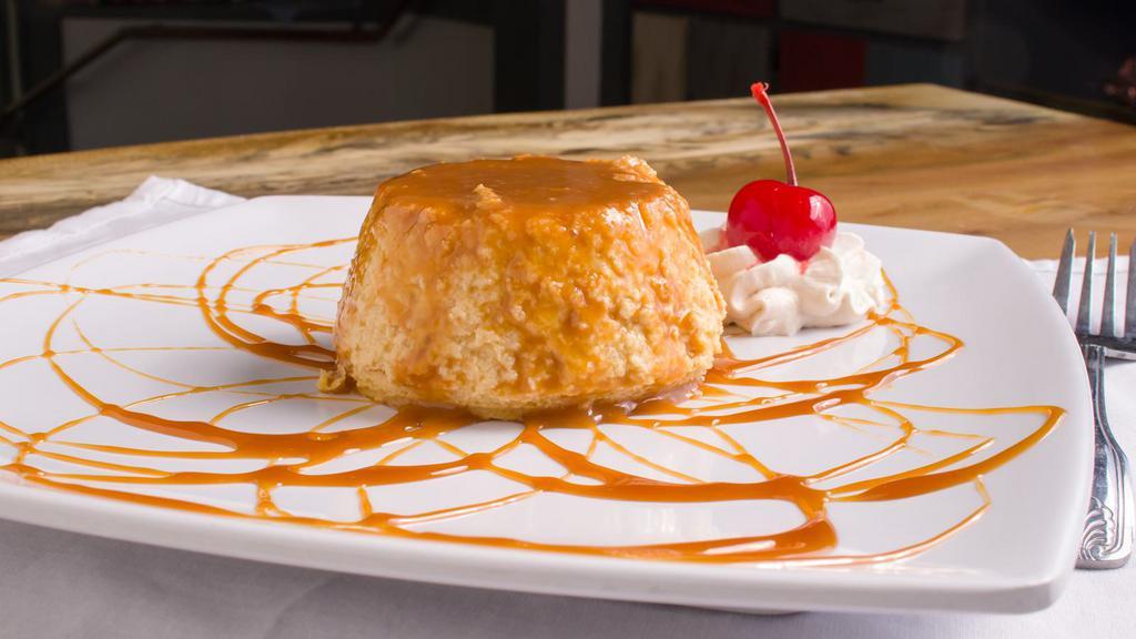 Flan De Elote · Mexican old fashion custard with our added twist of corn.
