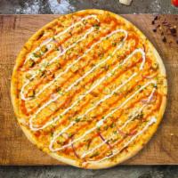 Buff It Up Pizza  · Buffalo sauce, juicy chicken, mozzarella, red onions, marinara, and extra virgin olive oil b...