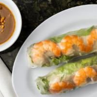 Gỏi Cuốn / Spring Rolls (2) · Poached shrimp & pork with vermicelli noodles, lettuce, and
bean sprouts wrapped in rice pap...