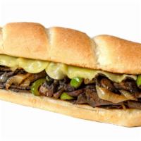Unreal Cheesesteak · Unreal Steak Slices, (V) Provolone, Sautéed Onions, Sautéed Green Peppers, Sautéed Mushro...