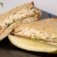 Tuna Sandwich · On Country French with Mayonnaise, Lettuce, Tomato, Sprouts, Albacore Tuna with Touch of Vin...