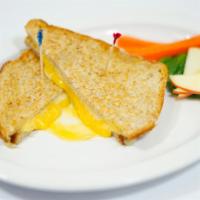 Kids Grilled Cheese · On Country French with Swiss Cheddar & Provolone Cheese. Grilled to Perfection