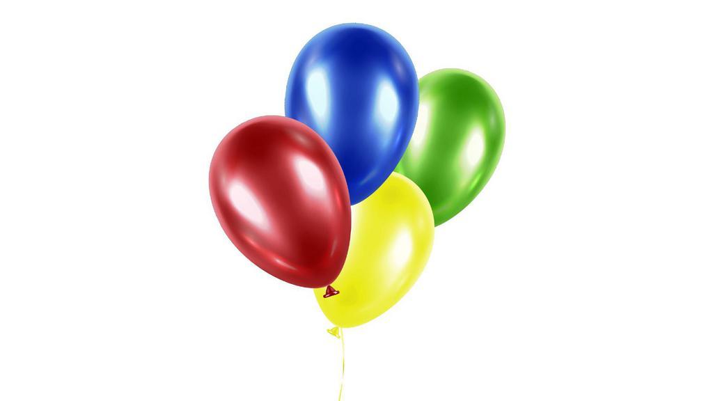 Four Colorful Helium Filled Balloons · A group of four colorful, 11
