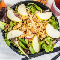 Apple Walnut Salad · Vegetarian. Spring mix greens, onion, apple slices, and walnuts with a balsamic vinaigrette ...