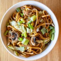 Quarantine Borentine · sauteed house made noodles, thinly sliced chicken, button mushrooms, corn, shredded cabbage....
