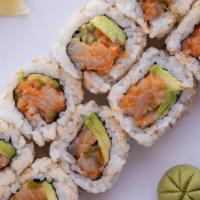 Spicy Yellowtail Roll (8Pc) · Spicy yellowtail, avocado and cucumber.