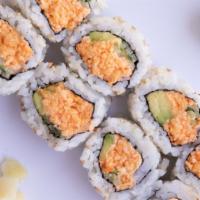 Spicy California Roll (8Pc) · Spicy kani, cucumber and avocado.