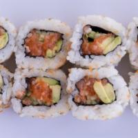 Spicy Salmon Roll (8Pc) · Spicy salmon, avocado and cucumber.