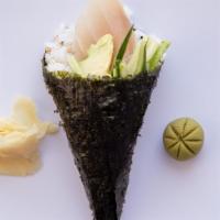 Yellowtail Hand Roll · Yellowtail or spicy yellowtail hand roll.