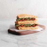 Tuscan Grilled Cheese (V) · provolone, basil, spinach, oven-roasted tomato, pesto* aioli, grilled sourdough . *contains ...